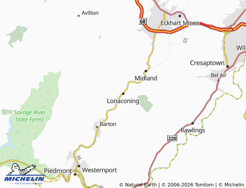 Carte MICHELIN Lonaconing - ViaMichelin