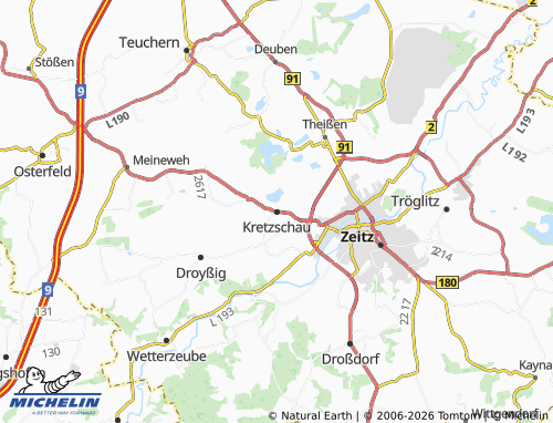 MICHELIN Kretzschau map - ViaMichelin
