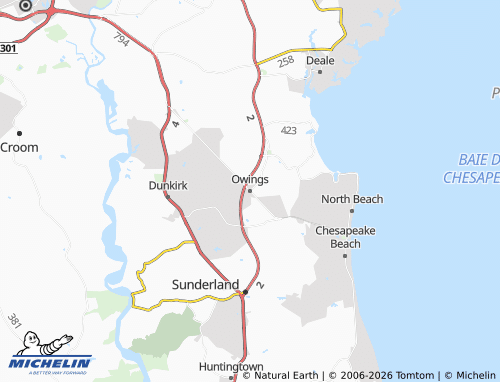 Carte MICHELIN Owings - ViaMichelin