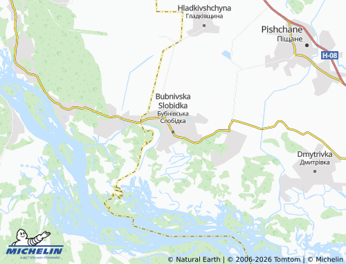 Mapa MICHELIN Bubnivska Slobidka - ViaMichelin
