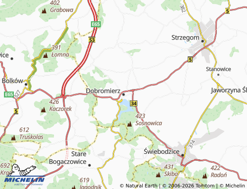 MICHELIN Dobromierz map - ViaMichelin