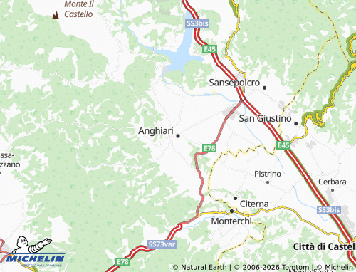 MICHELIN Anghiari map - ViaMichelin