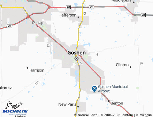 Kaart MICHELIN Goshen - ViaMichelin
