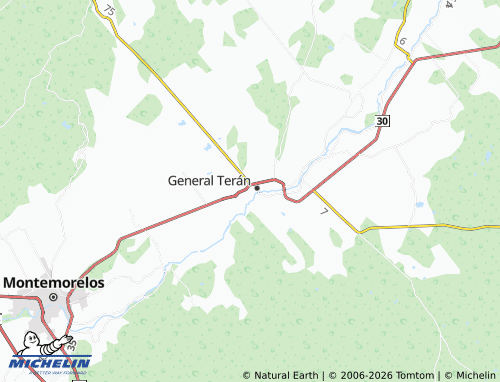 Carte MICHELIN Centro de General Terán - ViaMichelin