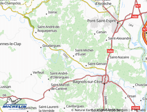 Mappa MICHELIN Saint-Michel-d'Euzet - ViaMichelin