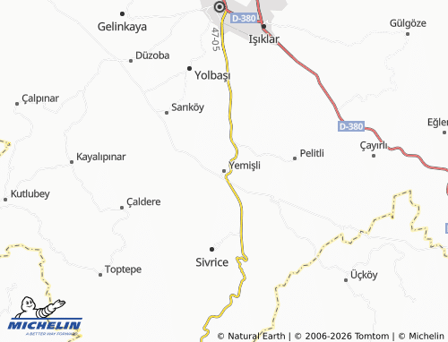 MICHELIN Yemişli map - ViaMichelin