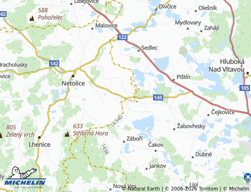 Kaart MICHELIN Němčice - ViaMichelin