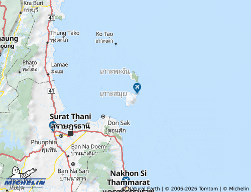 Mappa MICHELIN Amphoe Ko Samui - ViaMichelin