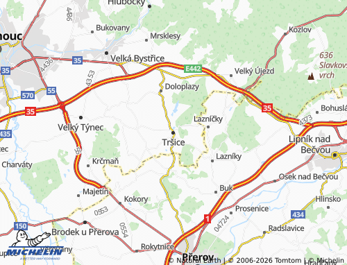 Mappa MICHELIN Tršice - ViaMichelin