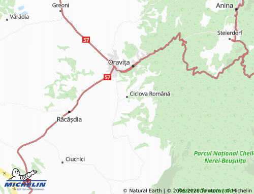Mappa MICHELIN Ciclova Română - ViaMichelin
