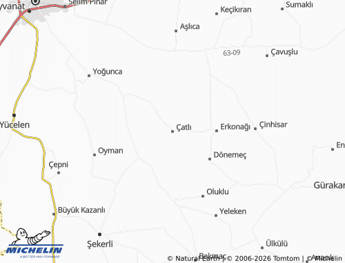MICHELIN Çatlı map - ViaMichelin