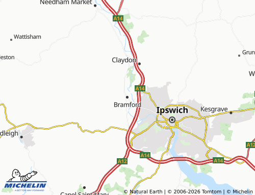 Carte MICHELIN Bramford - ViaMichelin