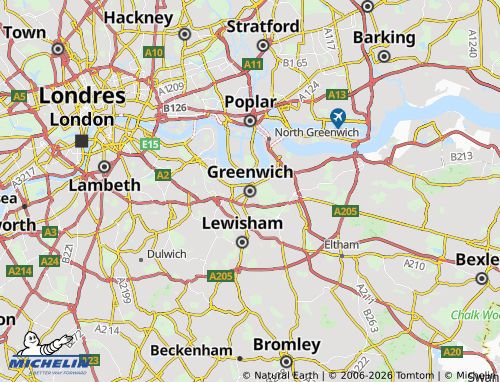 Carte MICHELIN Greenwich - ViaMichelin