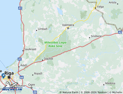 Mapa MICHELIN Cēsu novads - ViaMichelin