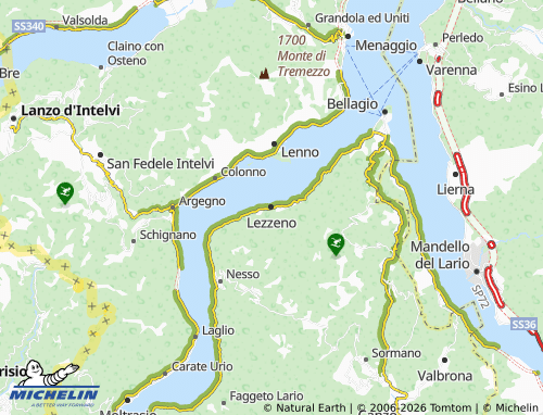 MICHELIN Lezzeno map - ViaMichelin