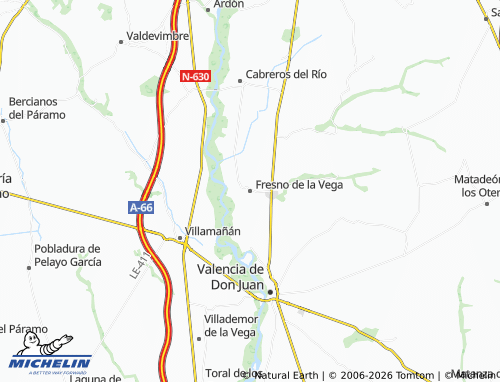 MICHELIN Fresno de la Vega map - ViaMichelin