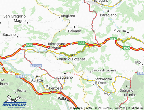 Mapa MICHELIN Vietri di Potenza - ViaMichelin
