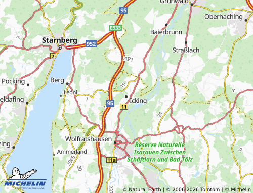 MICHELIN Icking map - ViaMichelin