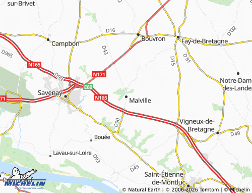 Carte MICHELIN Malville - ViaMichelin