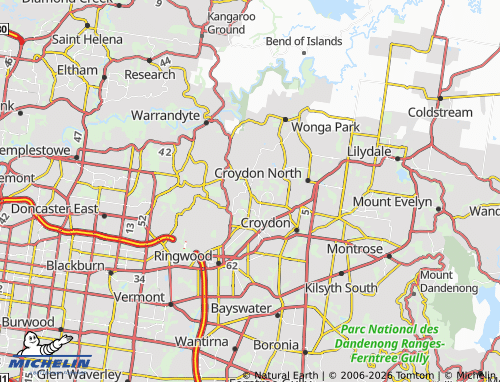 MICHELIN Warranwood map - ViaMichelin