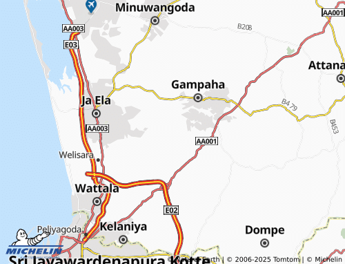 Carte MICHELIN Ganemulla South - ViaMichelin