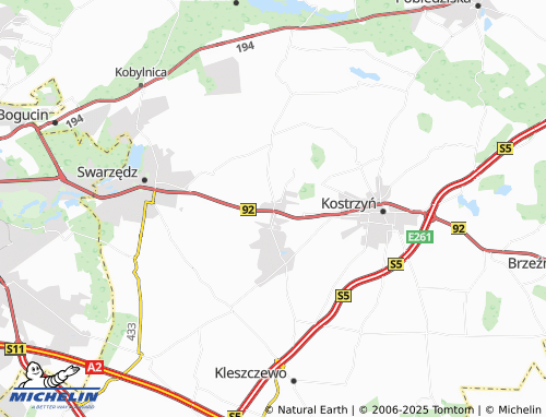 MICHELIN Paczkowo map - ViaMichelin