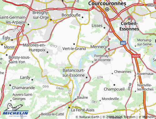 MICHELIN Vert-le-Petit map - ViaMichelin