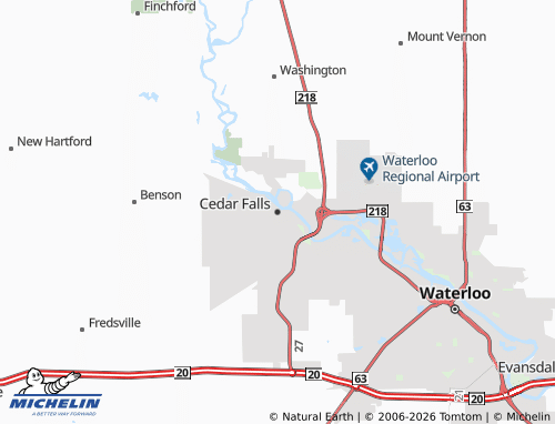 Mapa MICHELIN Cedar Falls - ViaMichelin