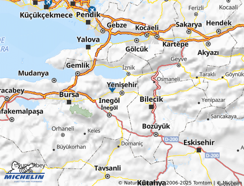 MICHELIN Yenişehir map - ViaMichelin