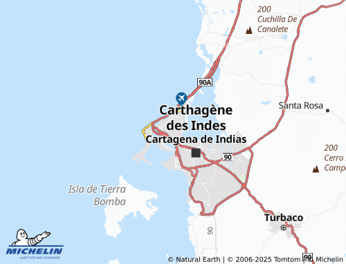 MICHELIN Cerro de la Popa map - ViaMichelin