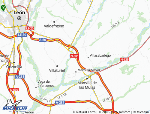 Carte MICHELIN Villamoros de Mansilla - ViaMichelin