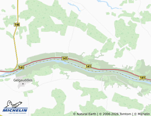 MICHELIN Raudonėnai map - ViaMichelin