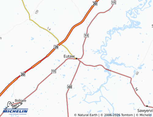 Mappa MICHELIN Eutaw - ViaMichelin
