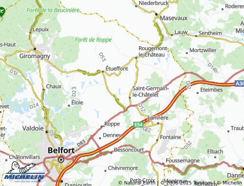 MICHELIN-Landkarte Bourg-sous-Châtelet - ViaMichelin
