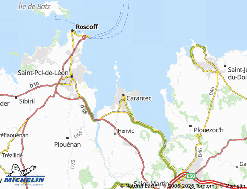 MICHELIN Carantec map - ViaMichelin