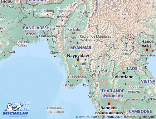 Mappa MICHELIN Myanmar - ViaMichelin