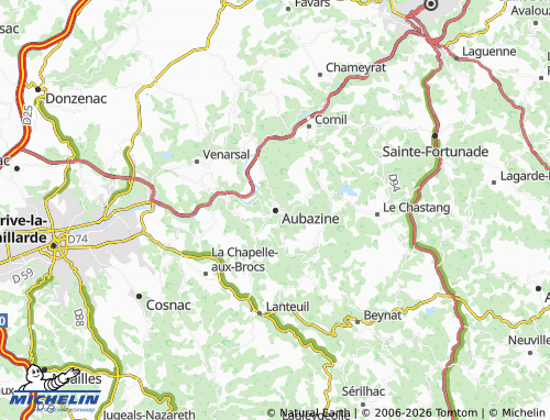 Kaart MICHELIN Aubazine - ViaMichelin