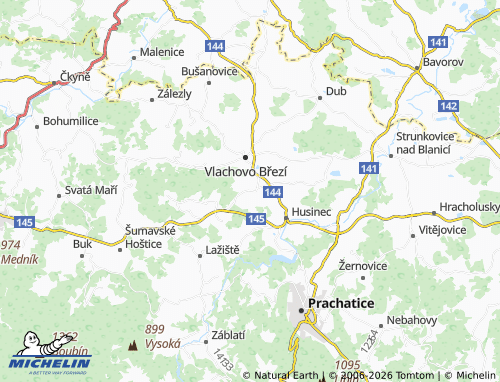 Kaart MICHELIN Chlumany - ViaMichelin