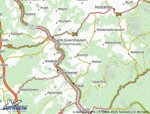 Mapa MICHELIN Bornich - ViaMichelin