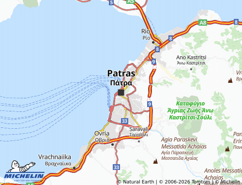 MICHELIN Patras map - ViaMichelin