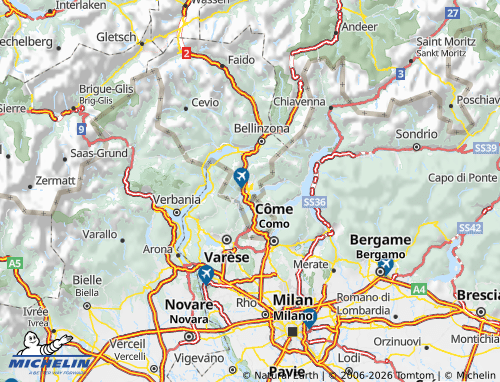 Mapa MICHELIN Lugano - ViaMichelin