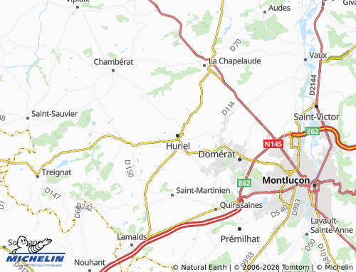 Mapa MICHELIN Huriel - ViaMichelin