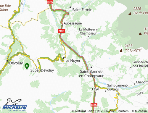 Carte MICHELIN Villeneuve - ViaMichelin