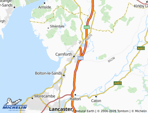 Carte MICHELIN Carnforth - ViaMichelin