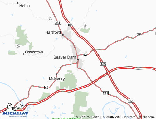 Carte MICHELIN Beaver Dam - ViaMichelin