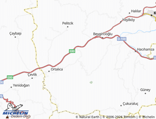 MICHELIN İnceçay map - ViaMichelin