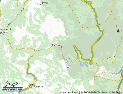 MICHELIN-Landkarte Norcia - ViaMichelin