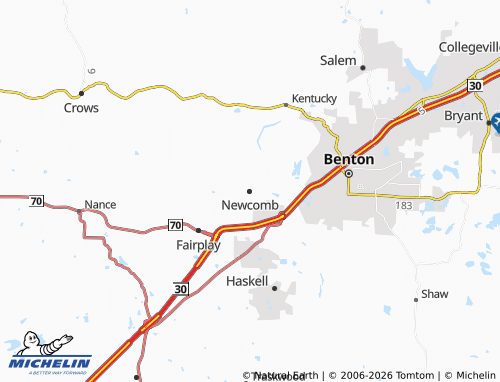 Mapa MICHELIN Newcomb - ViaMichelin