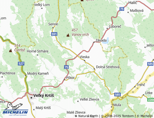 Mappa MICHELIN Slovenské Kľačany - ViaMichelin