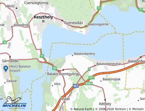 MICHELIN-Landkarte Balatonberény - ViaMichelin